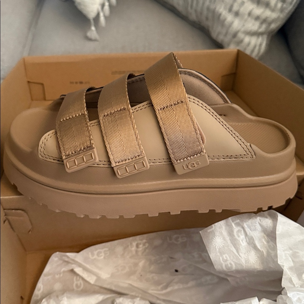 UGG Beige Strap Sandals